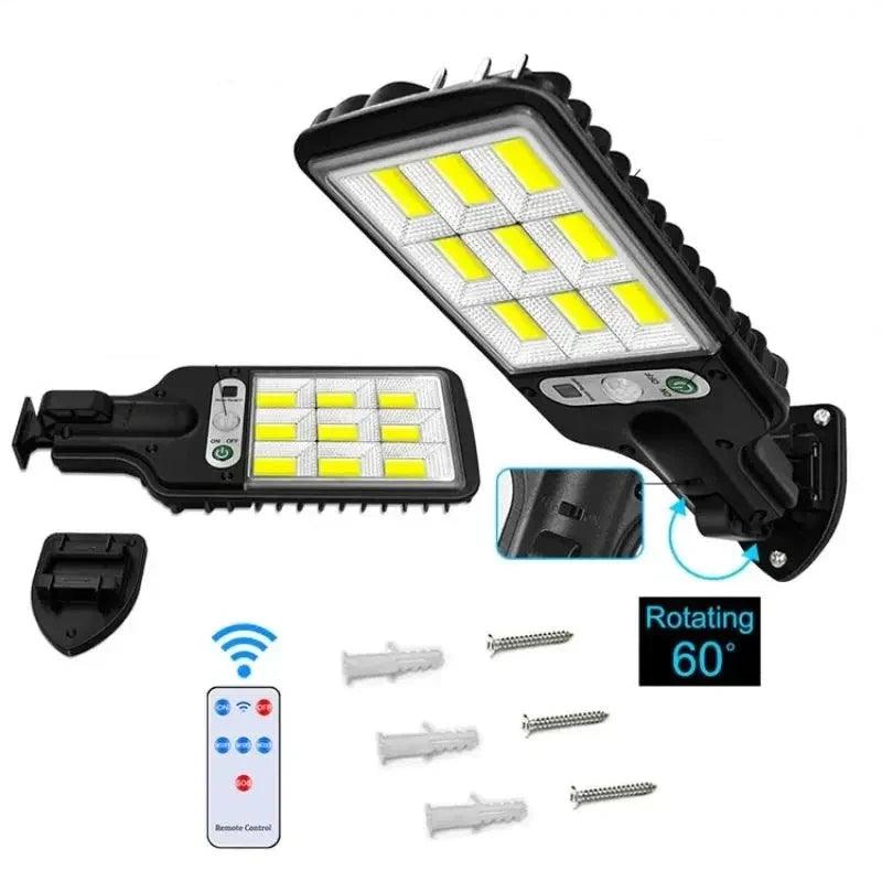 Kit de Refletores Led Solar 6000 Lumens com Sensor de Movimento - Compre 1 e leve 4